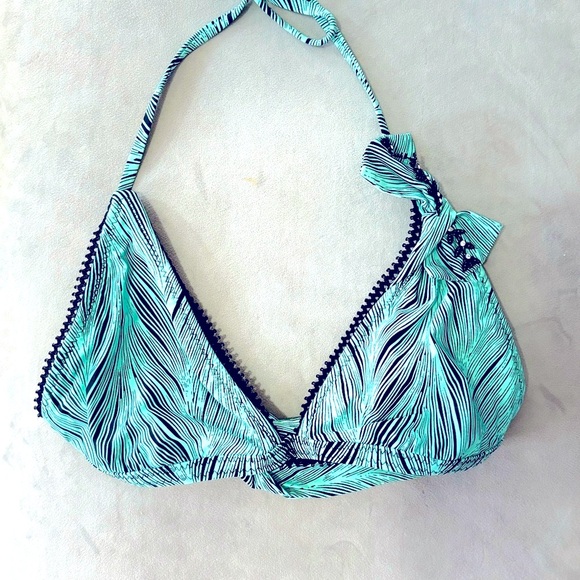 BETSEY JOHNSON Swim Teal Black
Rhinestone Bow Bikini. Size Small Top & Bottom - Picture 3 of 12